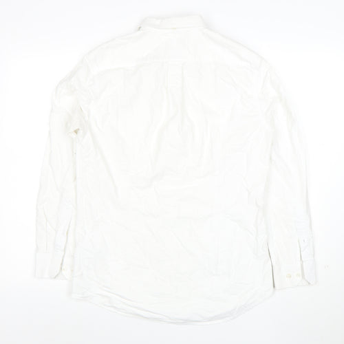 Farah Men's White Slim Fit Button-Up Cotton Shirt M