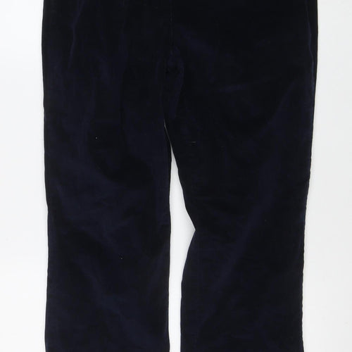Cotton Traders Women Blue Size 16 Velvet Elastic Waist Trousers