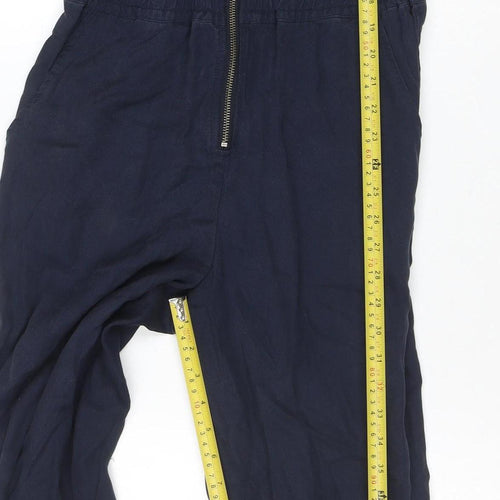 Hush Women Navy Blue Lyocell Zip Front Jumpsuit Size 6