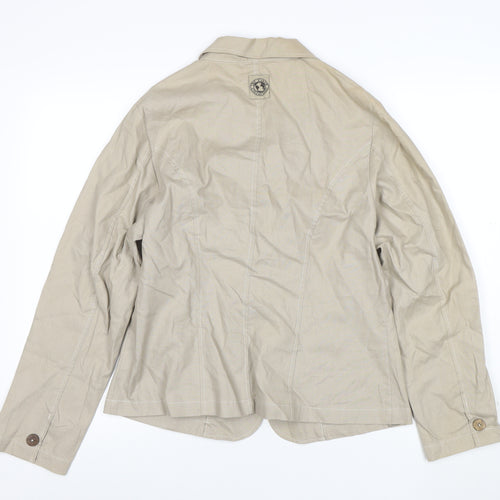 The Earth Collection Beige Ramie Cotton Women’s Blazer Jacket L