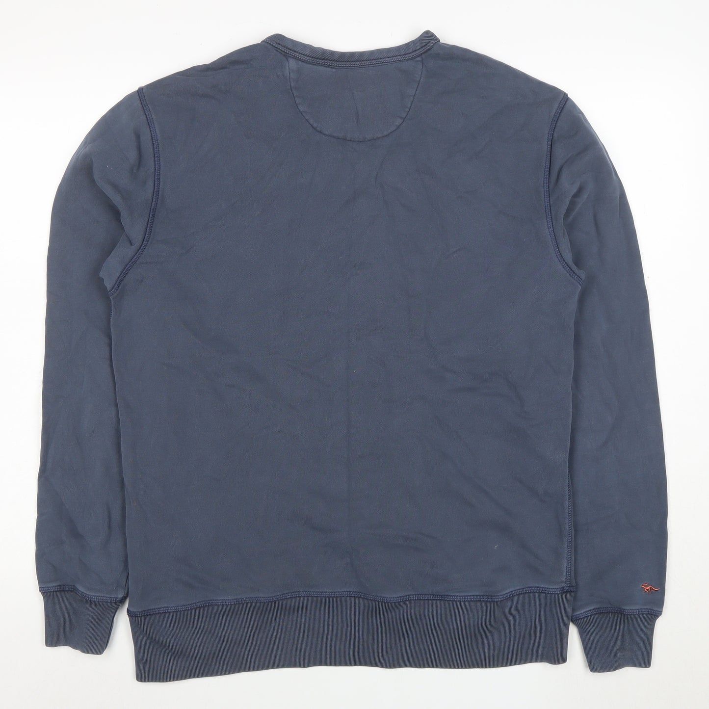 Aubin Men's Blue Medium Crew Neck Cotton Pullover Sweatshirt