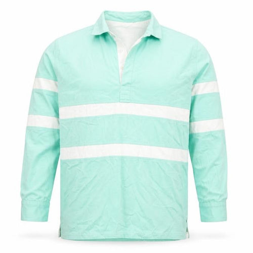 The Cotton Shirt Company Men's Green Long Sleeve Rugby Polo L
