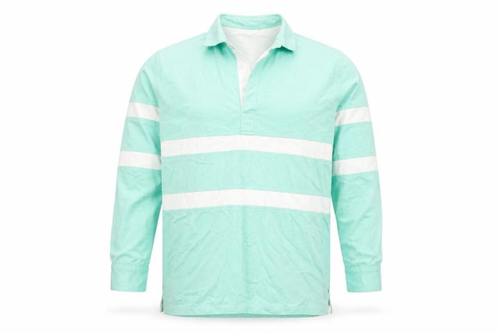 The Cotton Shirt Company Men's Green Long Sleeve Rugby Polo L