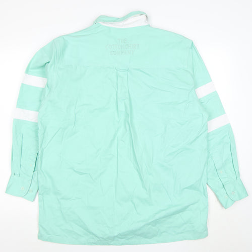 The Cotton Shirt Company Men's Green Long Sleeve Rugby Polo L