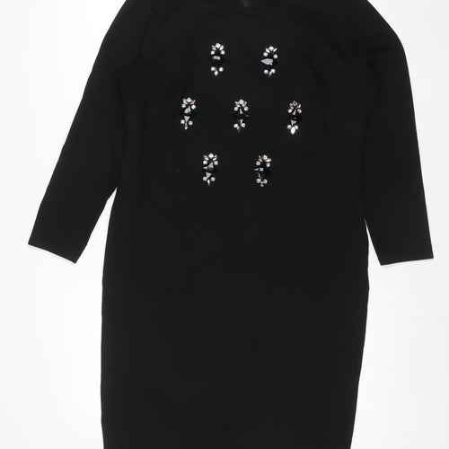 Marks and Spencer Women's Black Beaded Sheath Dress Size 16