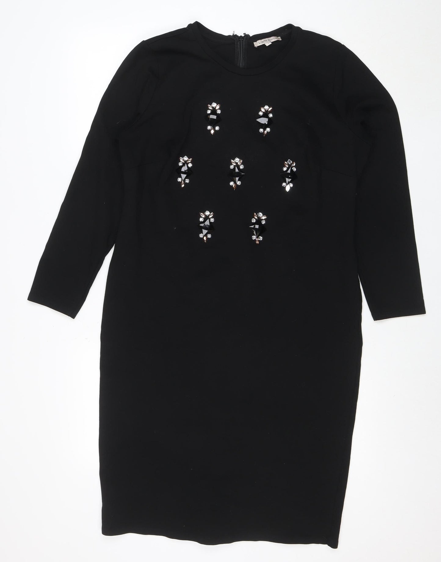 Marks and Spencer Women's Black Beaded Sheath Dress Size 16