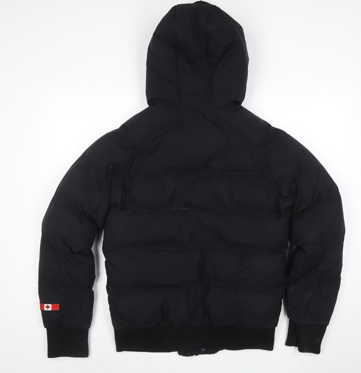 Zavetti Canada Men's Black Puffer Jacket Hooded Size S Winter Casual