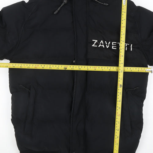 Zavetti Canada Men's Black Puffer Jacket Hooded Size S Winter Casual