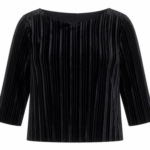 Marks and Spencer Womens Black Velvet Long Sleeve Blouse Size 18