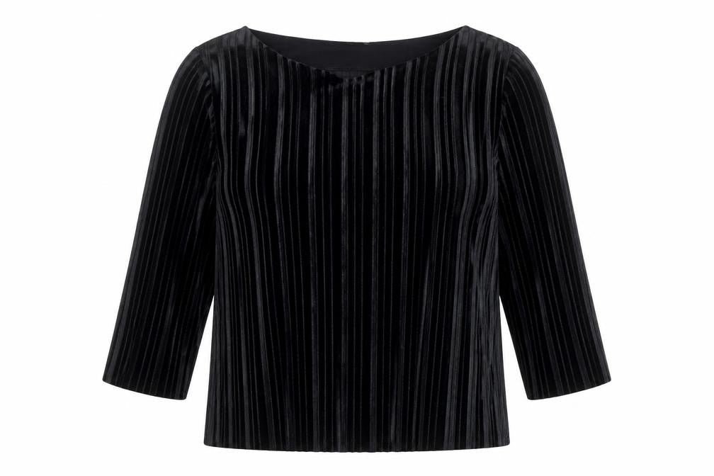 Marks and Spencer Womens Black Velvet Long Sleeve Blouse Size 18