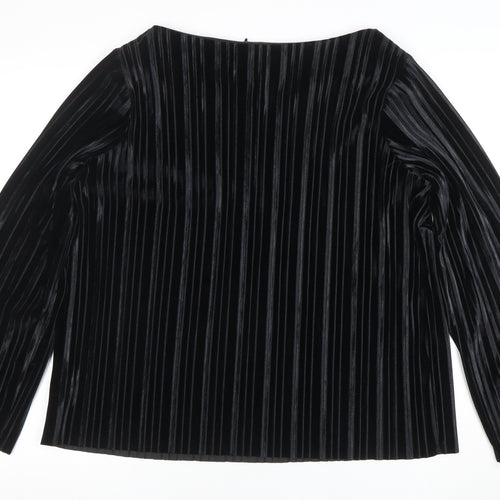 Marks and Spencer Womens Black Velvet Long Sleeve Blouse Size 18