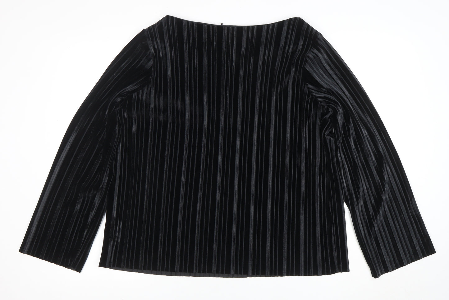 Marks and Spencer Womens Black Velvet Long Sleeve Blouse Size 18