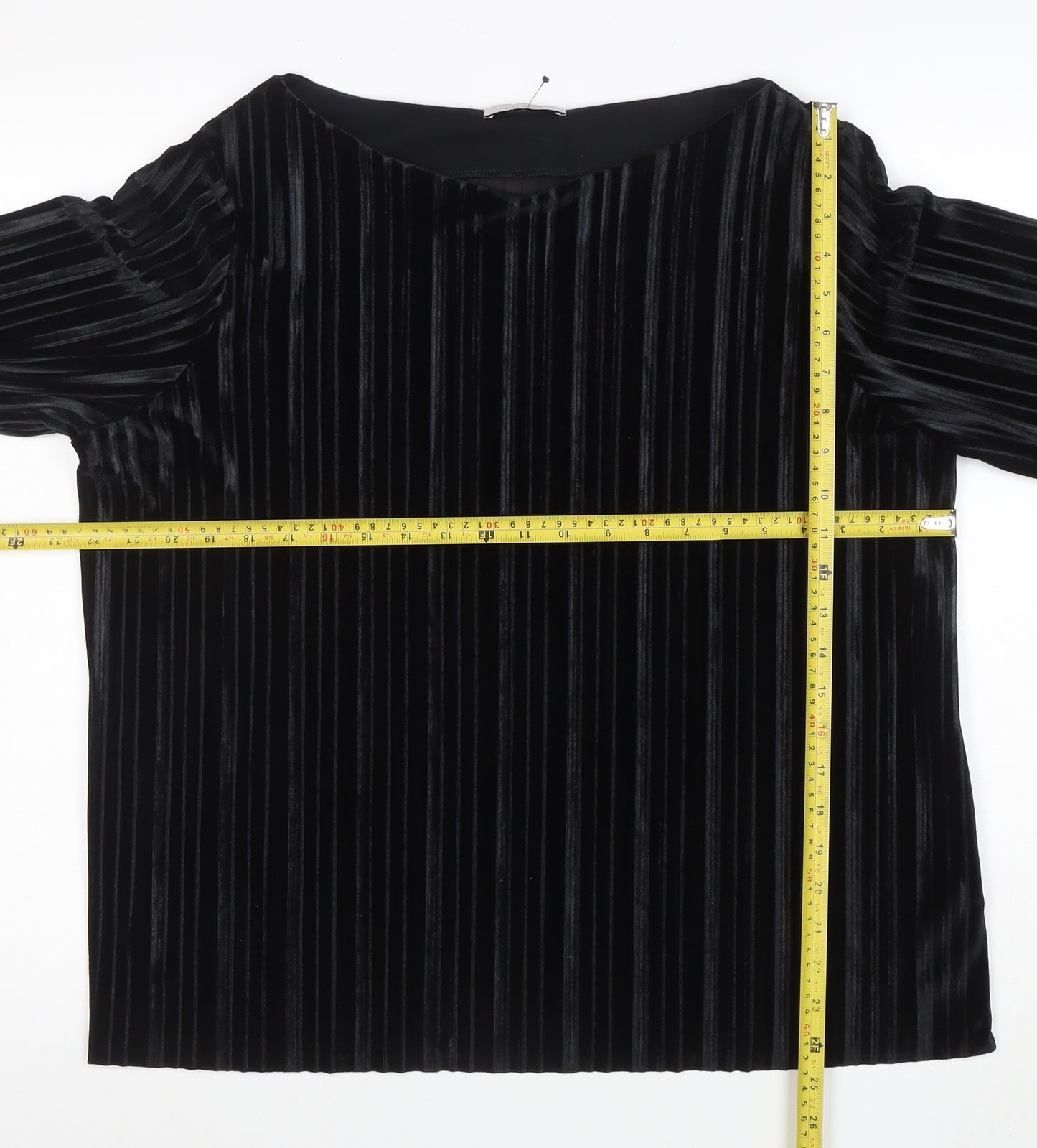 Marks and Spencer Womens Black Velvet Long Sleeve Blouse Size 18