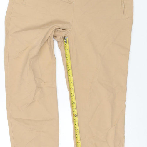 Marks and Spencer Women's Beige Chino Trousers Size 12 Regular