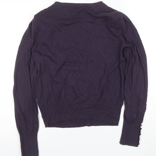 Marks and Spencer Women's Purple Merino Wool V-Neck Cardigan Size 14