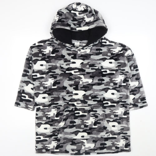 Harry Bear Boys Grey Camouflage Fleece Hooded Nightwear One Size