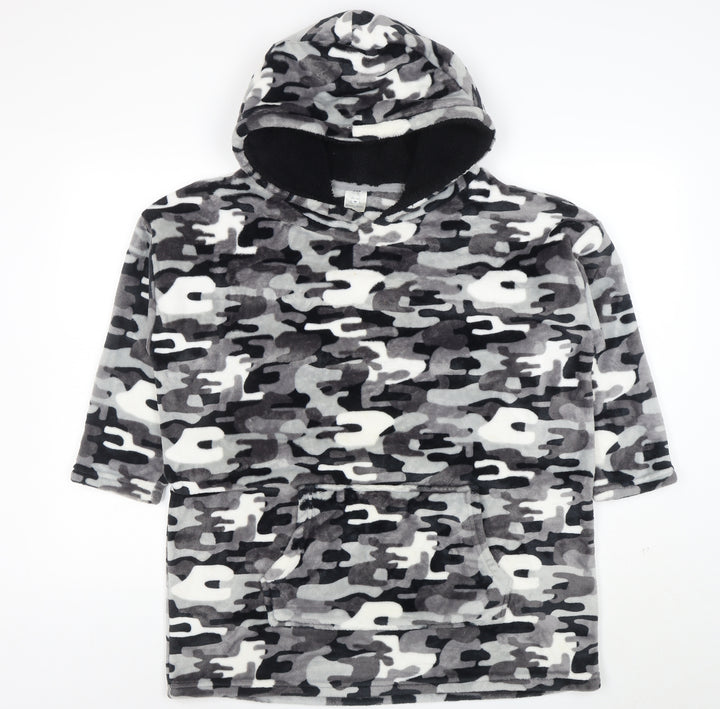 Harry Bear Boys Grey Camouflage Fleece Hooded Nightwear One Size