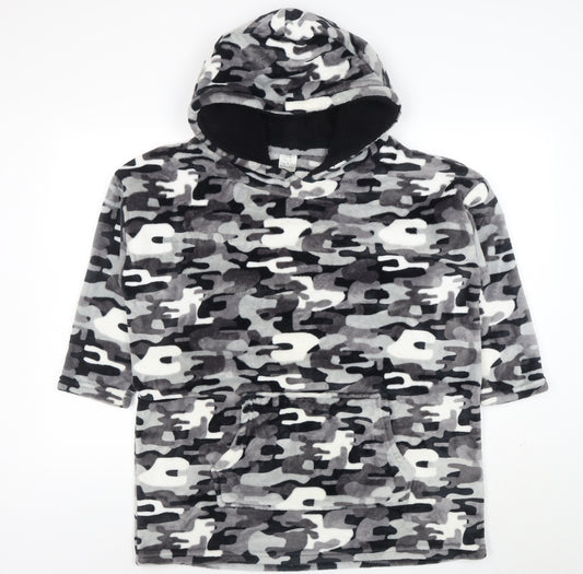 Harry Bear Boys Grey Camouflage Fleece Hooded Nightwear One Size