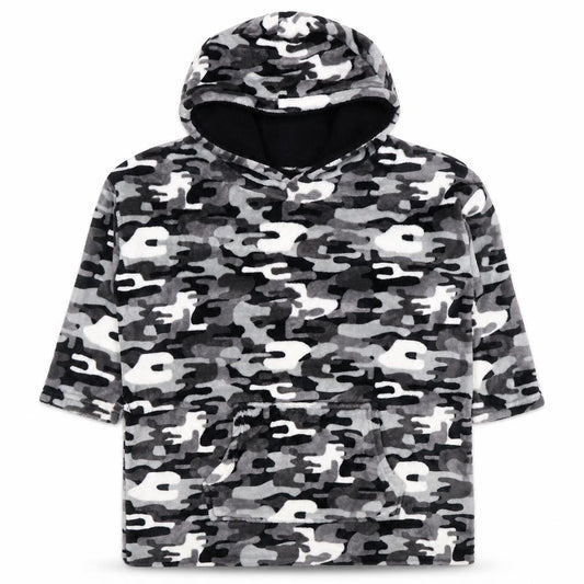 Harry Bear Boys Grey Camouflage Fleece Hooded Nightwear One Size
