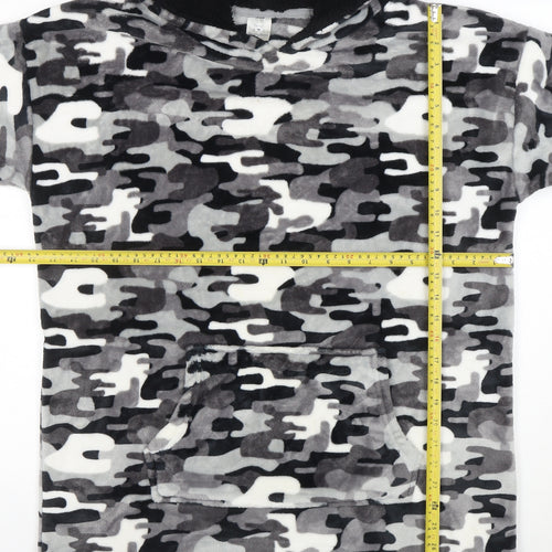 Harry Bear Boys Grey Camouflage Fleece Hooded Nightwear One Size