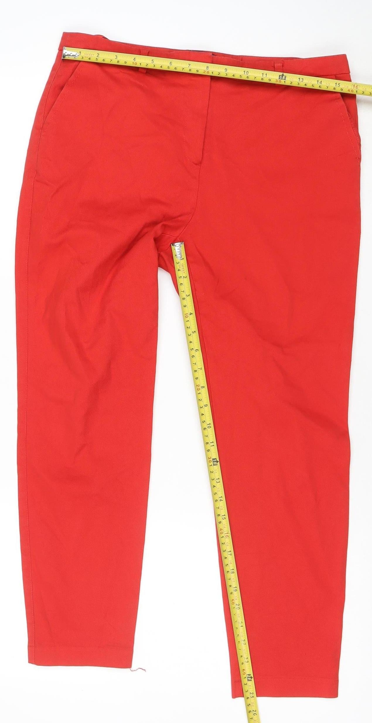 Next Women's Red Straight Stretch Jeans Size 14 Regular