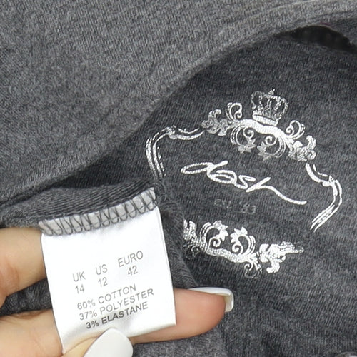 Dash Women’s Grey Cotton Blend Casual Jacket Size 14