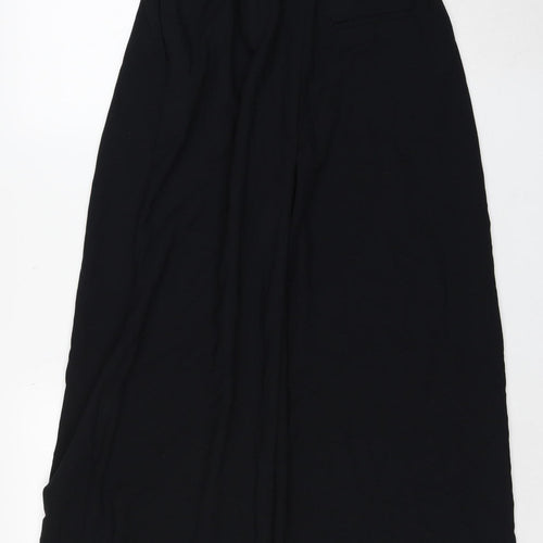 Marks and Spencer Womens Black Size 10 Wide-Leg Cropped Trousers