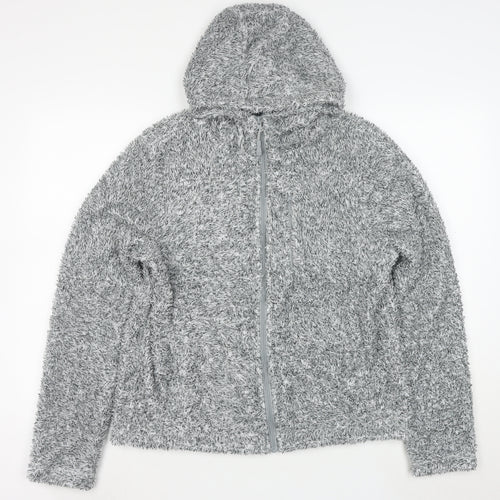 Peter Storm Women Grey Size 12 Fleece Hooded Full Zip Jacket
