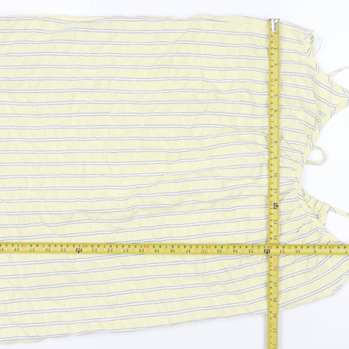 Marks and Spencer Womens Yellow Striped Cotton Slip Dress Size 12