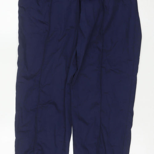 Tibard Womens Blue Size 12 Workwear Trousers Elastic Waist Polyester Cotton
