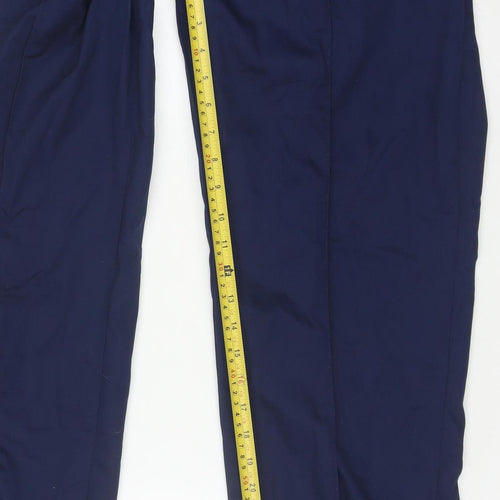 Tibard Womens Blue Size 12 Workwear Trousers Elastic Waist Polyester Cotton