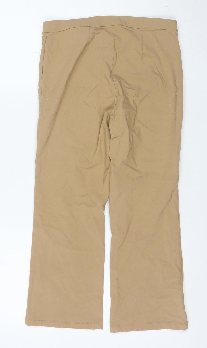 H&M Divided Women's Beige Slim Fit Stretch Trousers Size 10