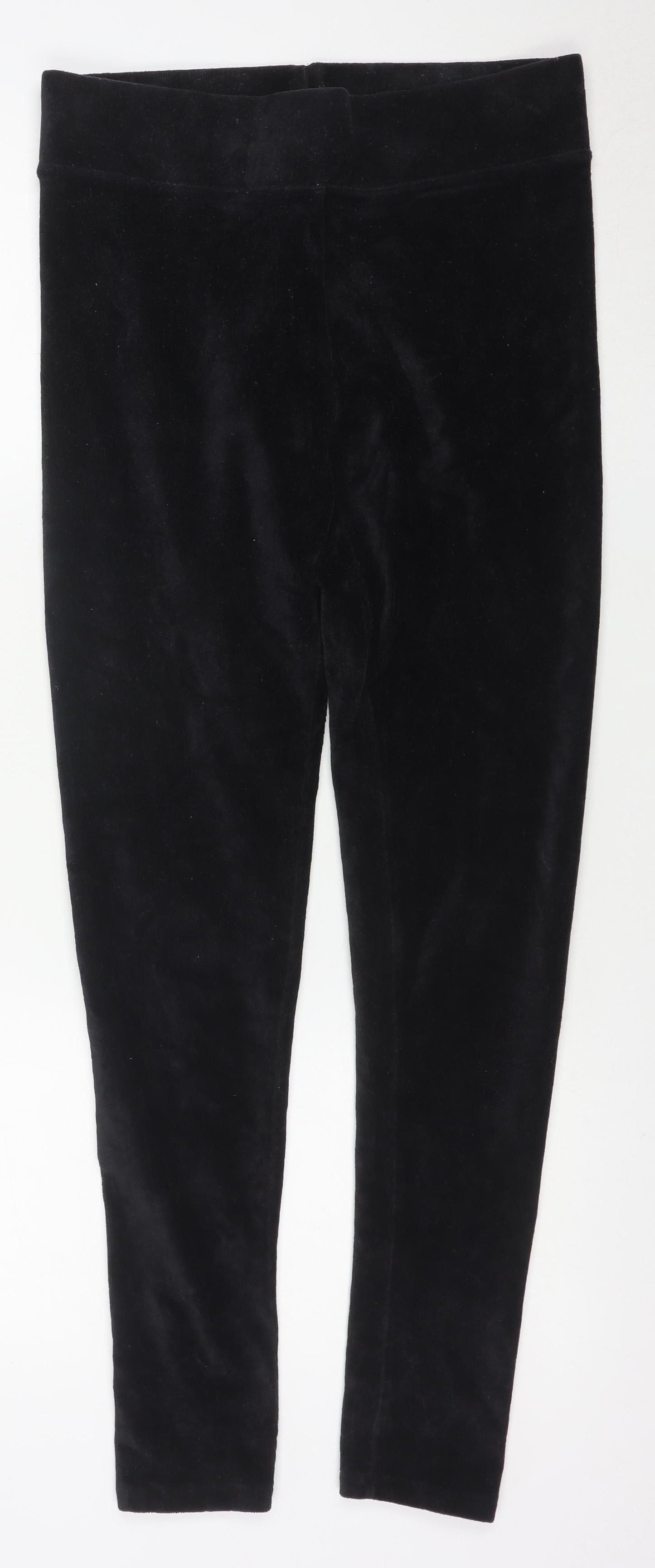 Marks and Spencer Women’s Black Cotton Blend Stretch Velvet Leggings Size 12