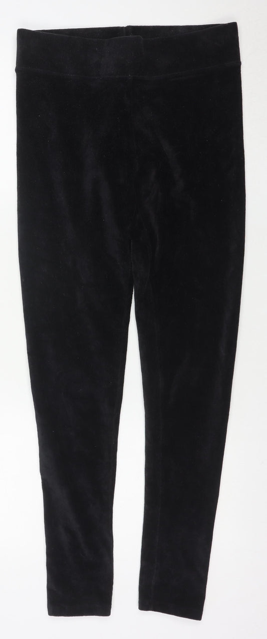 Marks and Spencer Women’s Black Cotton Blend Stretch Velvet Leggings Size 12