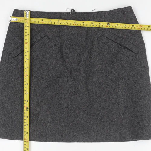H&M Women Grey Wool Blend Pencil Skirt Size 10 Lined Workwear
