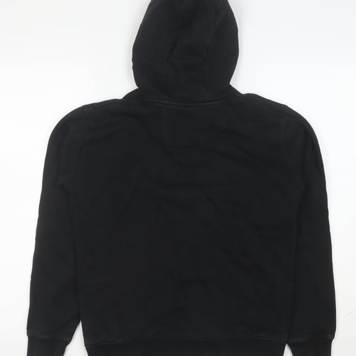 Jack Wills Boys Black Pullover Hoodie 14-15 Years Cotton Blend Logo