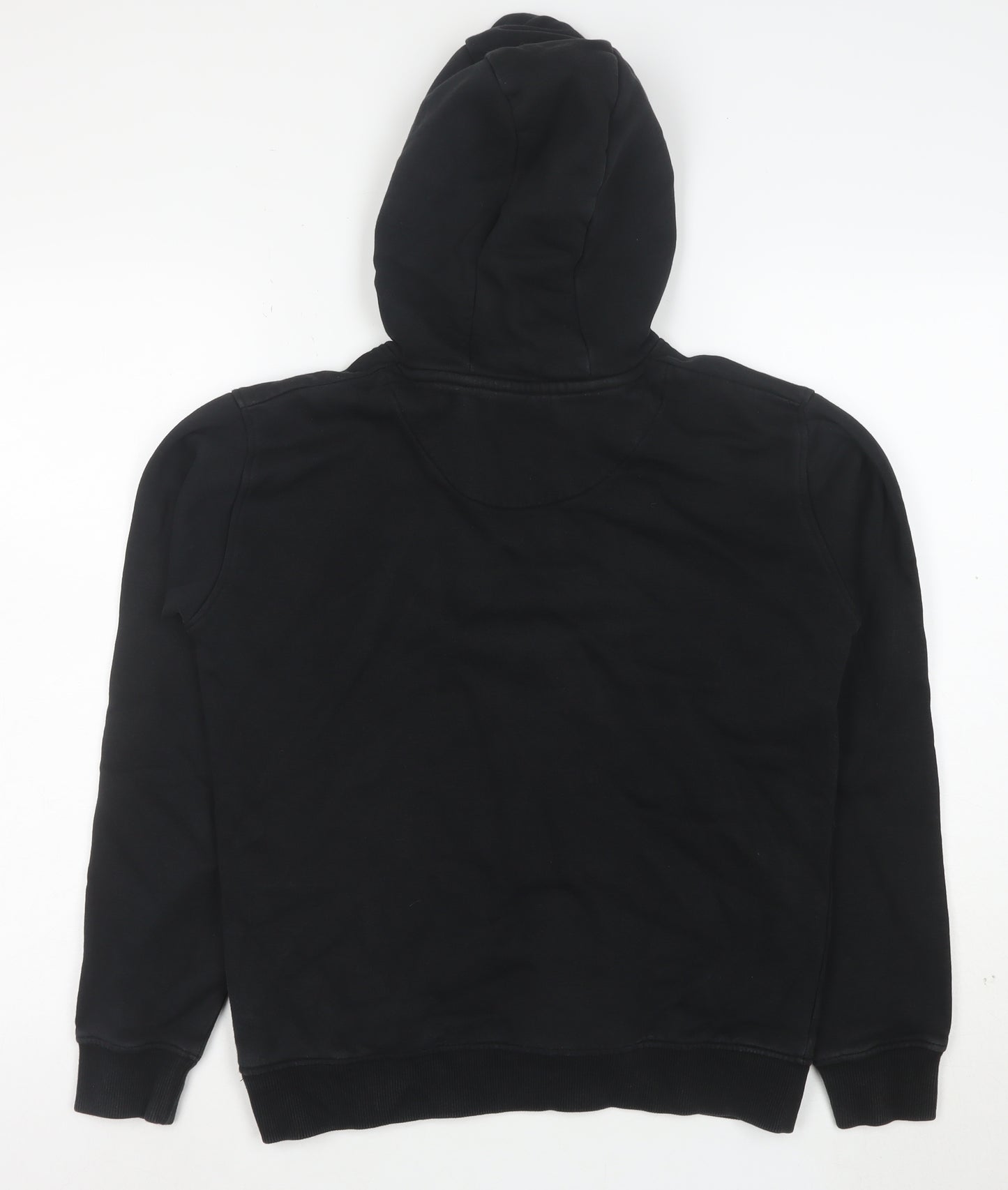Jack Wills Boys Black Pullover Hoodie 14-15 Years Cotton Blend Logo