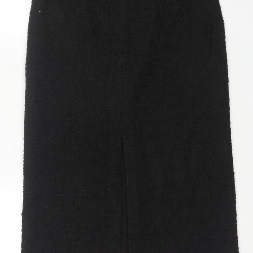 Marks and Spencer Women's Black Wool Blend Pencil Skirt Size 10