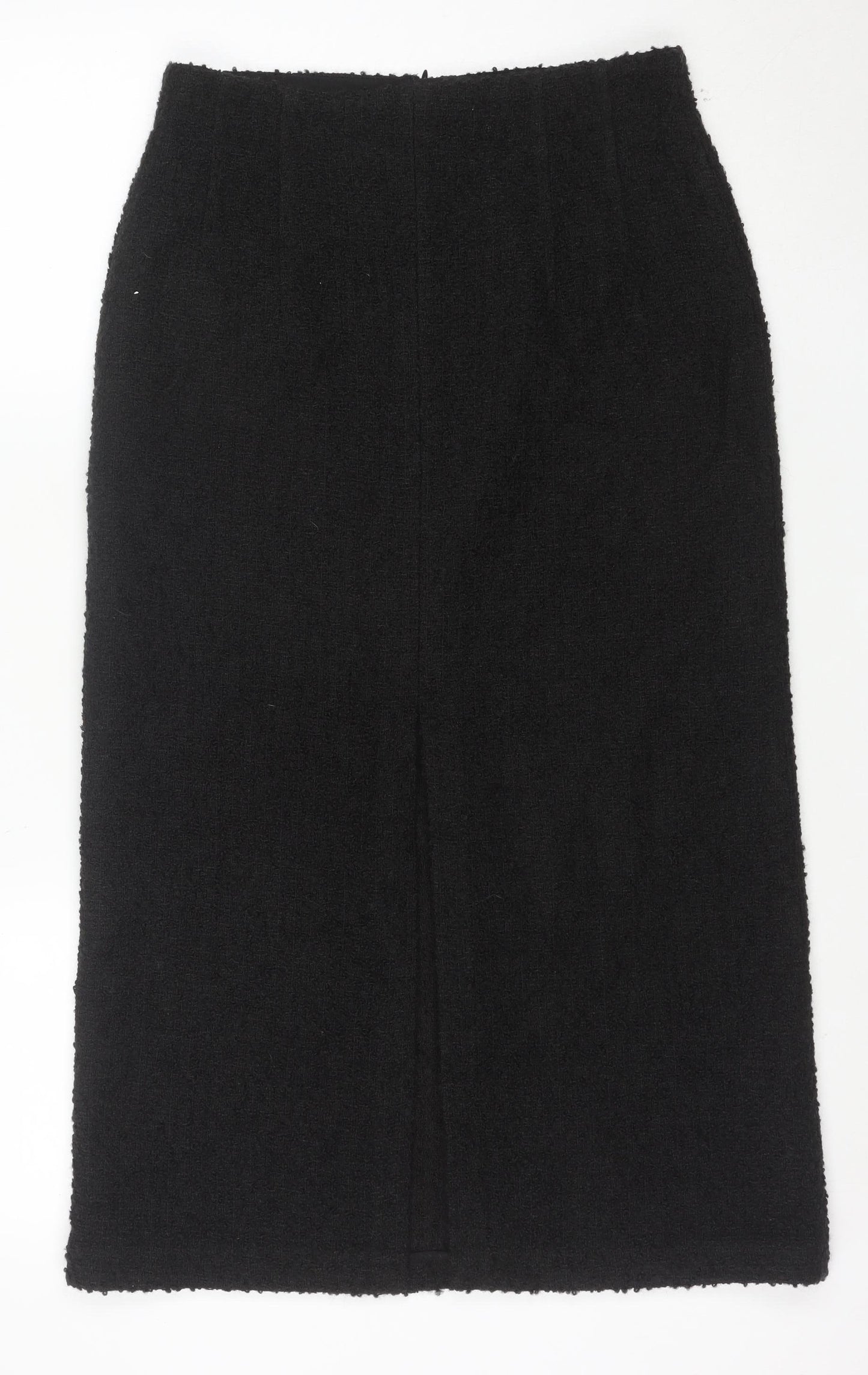 Marks and Spencer Women's Black Wool Blend Pencil Skirt Size 10