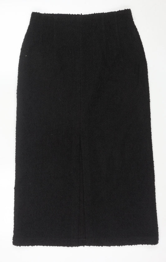 Marks and Spencer Women's Black Wool Blend Pencil Skirt Size 10