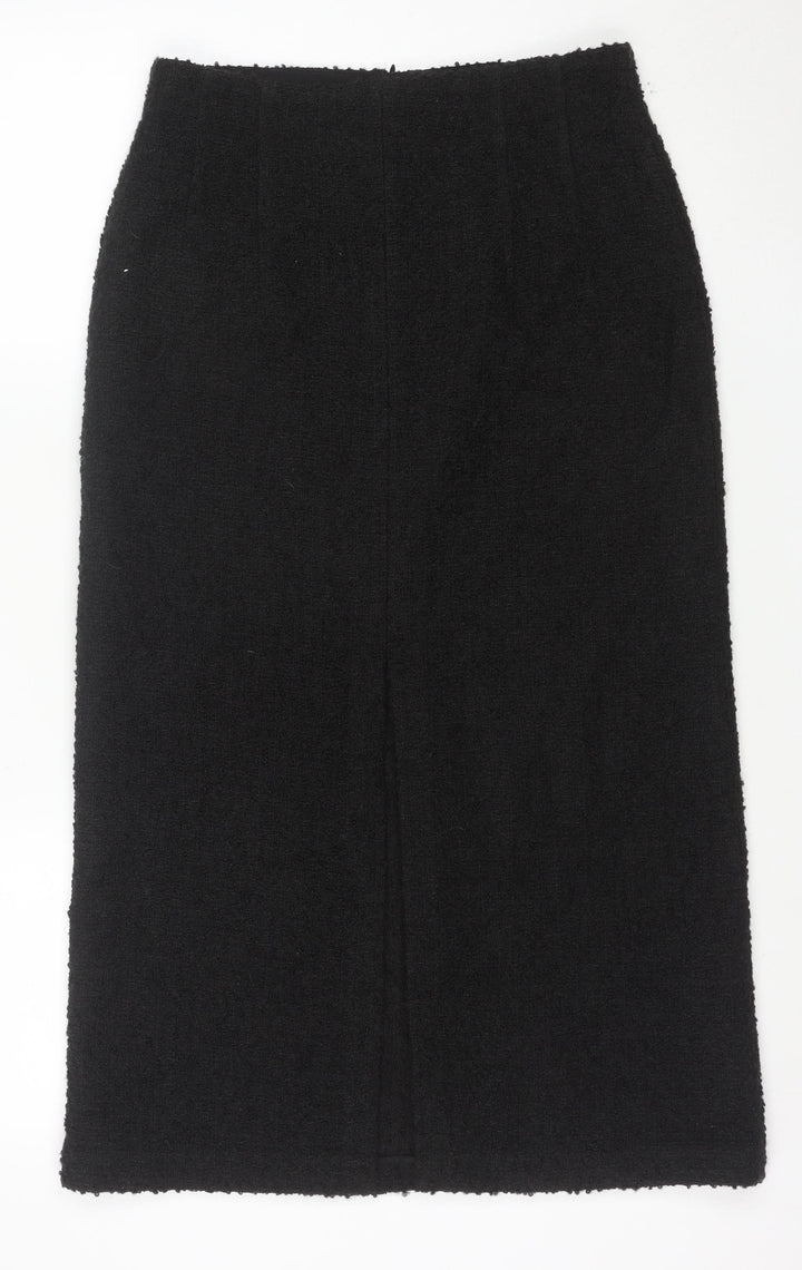 Marks and Spencer Women's Black Wool Blend Pencil Skirt Size 10