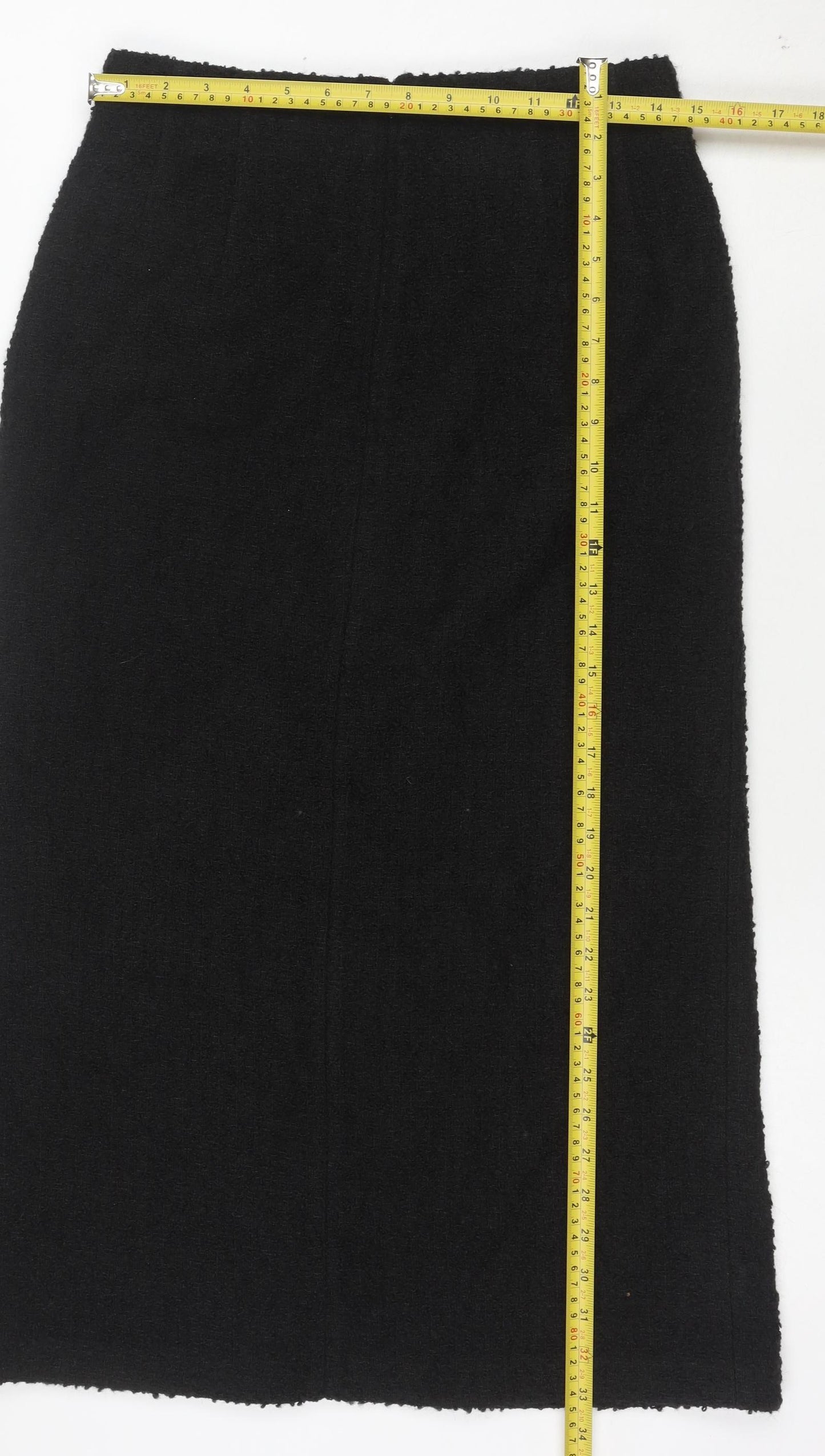 Marks and Spencer Women's Black Wool Blend Pencil Skirt Size 10