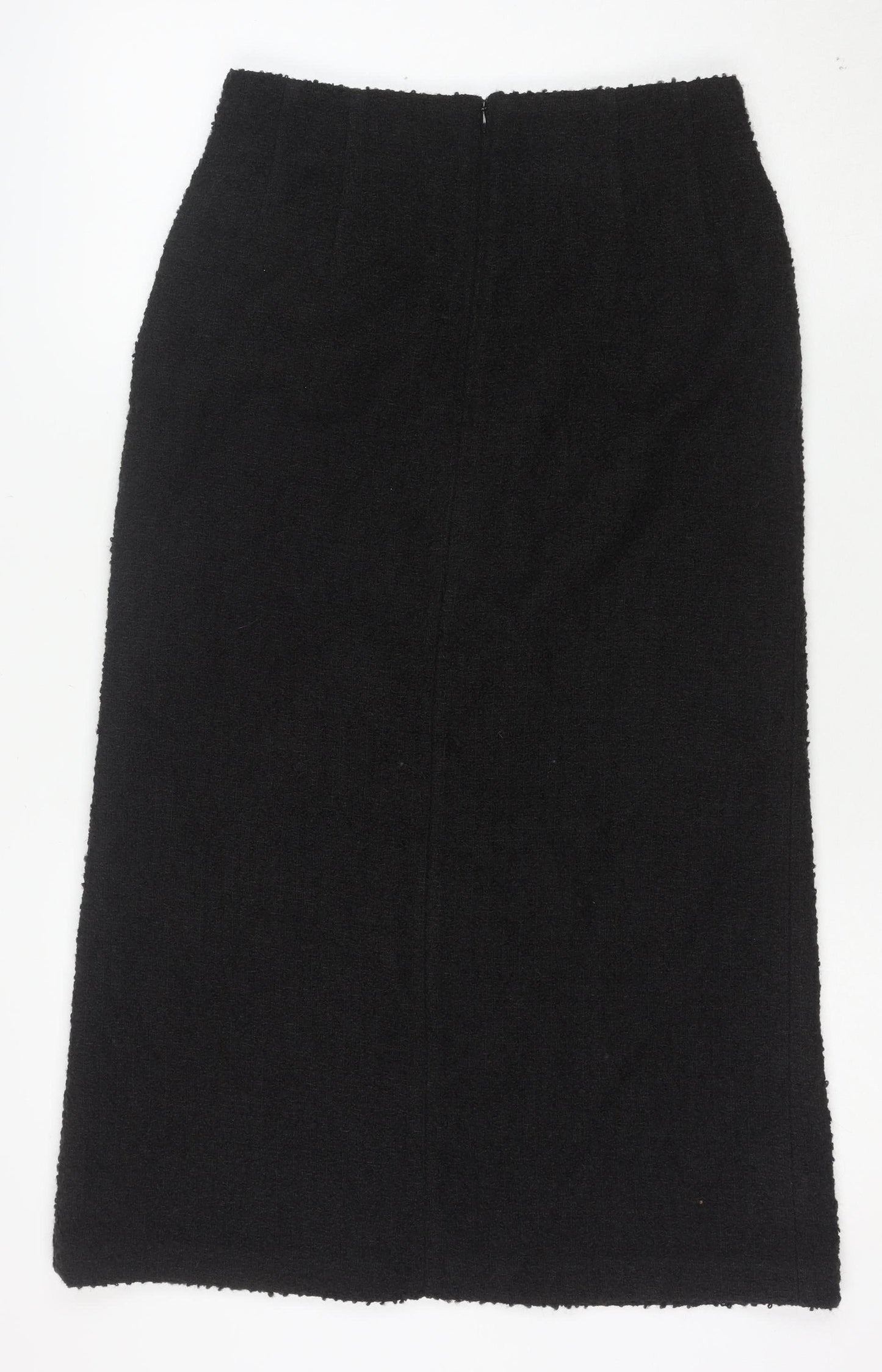 Marks and Spencer Women's Black Wool Blend Pencil Skirt Size 10