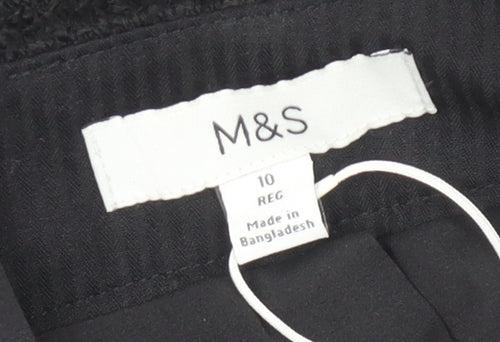 Marks and Spencer Women's Black Wool Blend Pencil Skirt Size 10