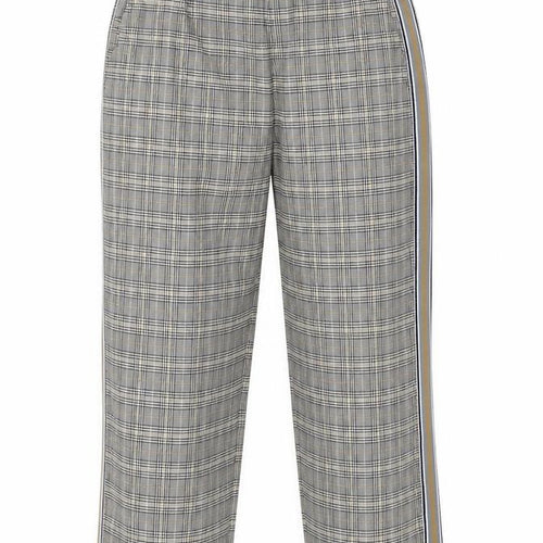Zara Women Grey Check Trousers Size S Regular Fit Stretch