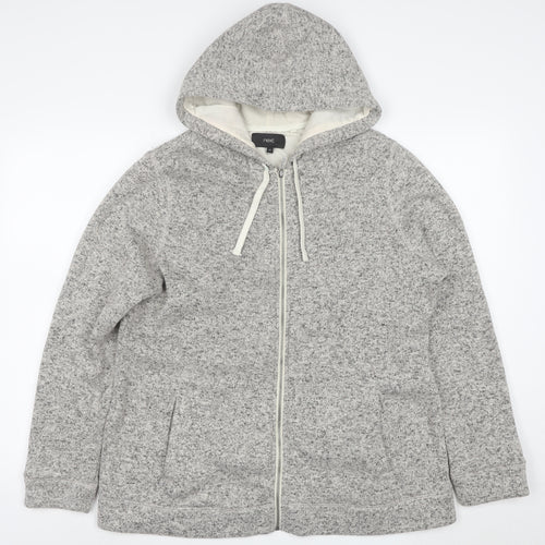 Next Women Grey Hooded Full Zip Jacket Size 22 Plus Lined Knit