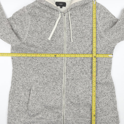Next Women Grey Hooded Full Zip Jacket Size 22 Plus Lined Knit