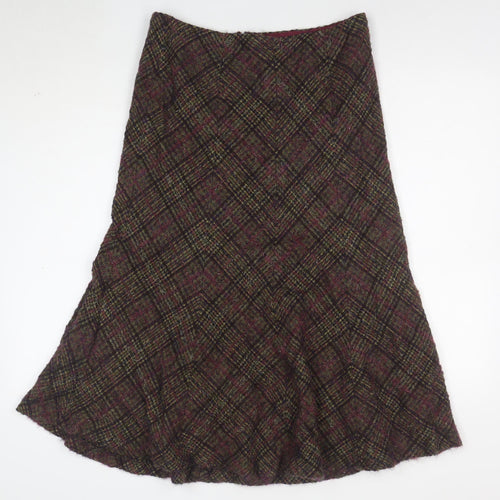 Platinum Womens Multicoloured Wool Tweed Flare Midi Skirt Size 12
