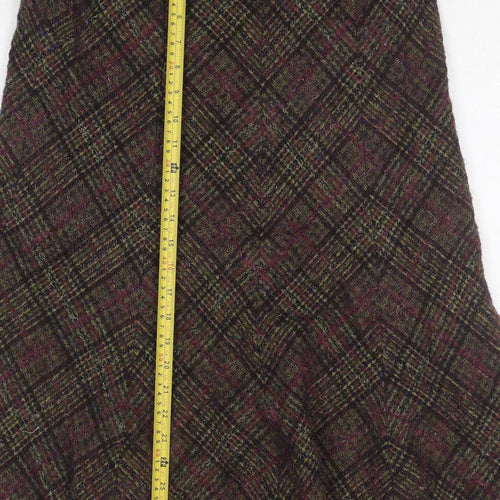 Platinum Womens Multicoloured Wool Tweed Flare Midi Skirt Size 12