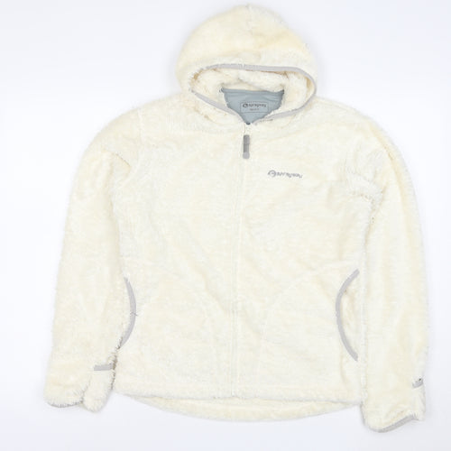Sprayway Teens White Fleece Hooded Zip Jacket Size 14